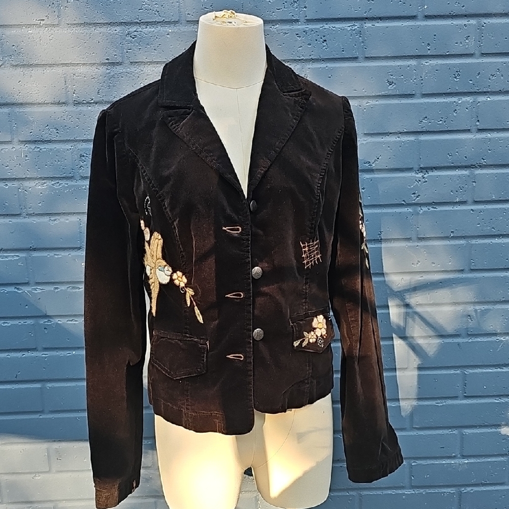 Original & Glamour Embroidered Black Women's Jacket Size L